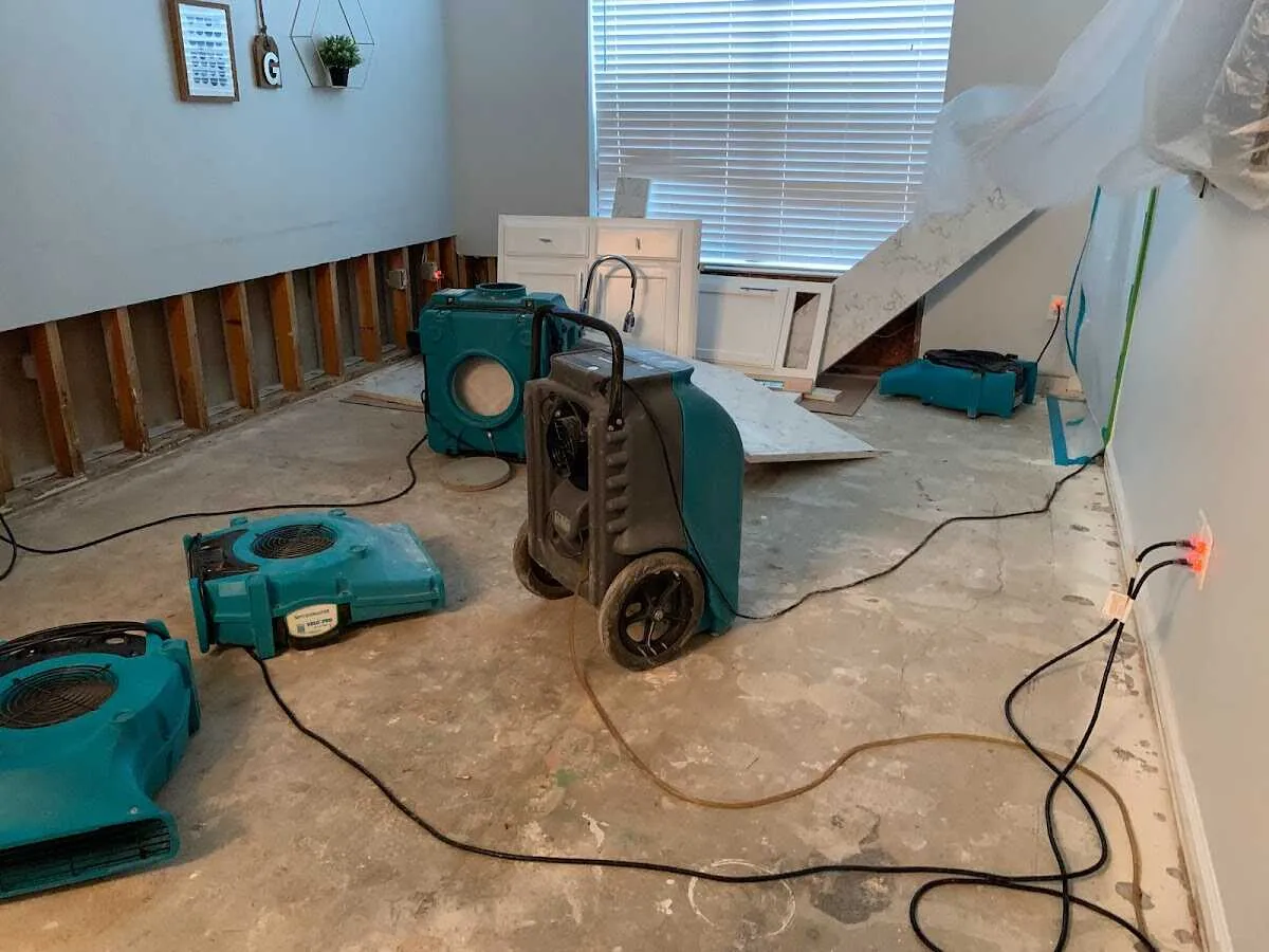 Dehumidifier in flood-cut room for Water Extraction & Removal in Lake Norman of Iredell